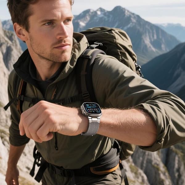 Tech-Protect Armband För Apple Watch (42/44/45/49 mm) Milano Vanguard - Titanium Silver