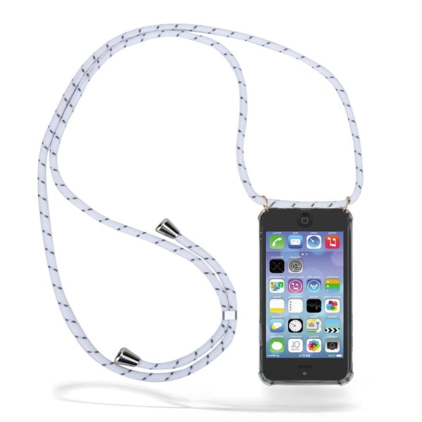 Boom iPhone 11 skal med mobilhalsband- White Stripes Cord