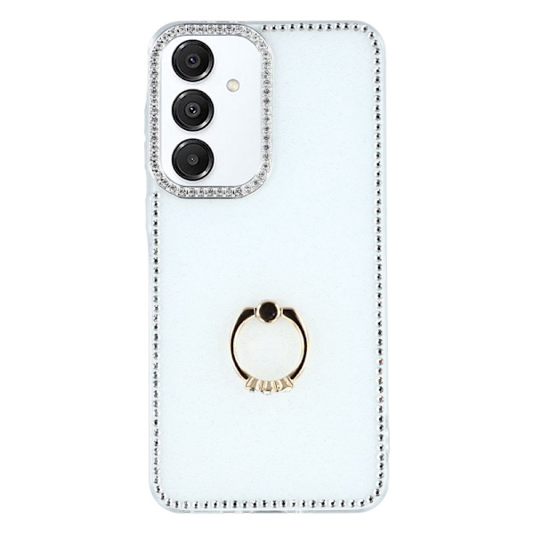 Mobilskal för Samsung Galaxy S26 Ring Kickstand TPU + PC - Glittrande Vit