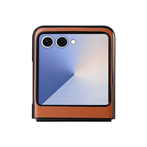 Mobilskal till Galaxy Z Flip7 PU Läder Protective - Brun Brun
