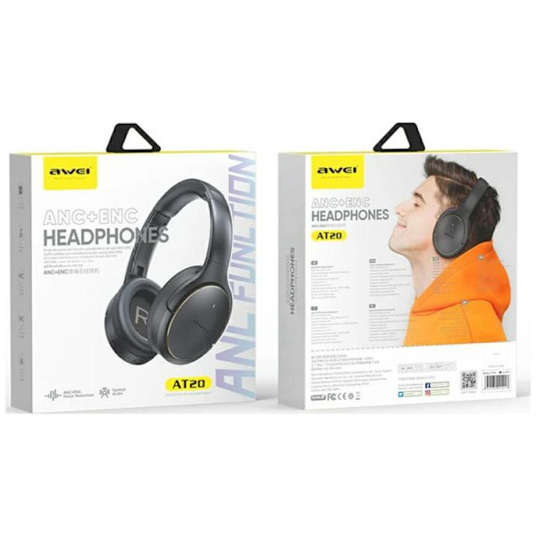 Awei Over-Ear Trådlösa Hörlurar Bluetooth AT20 - Vit Vit