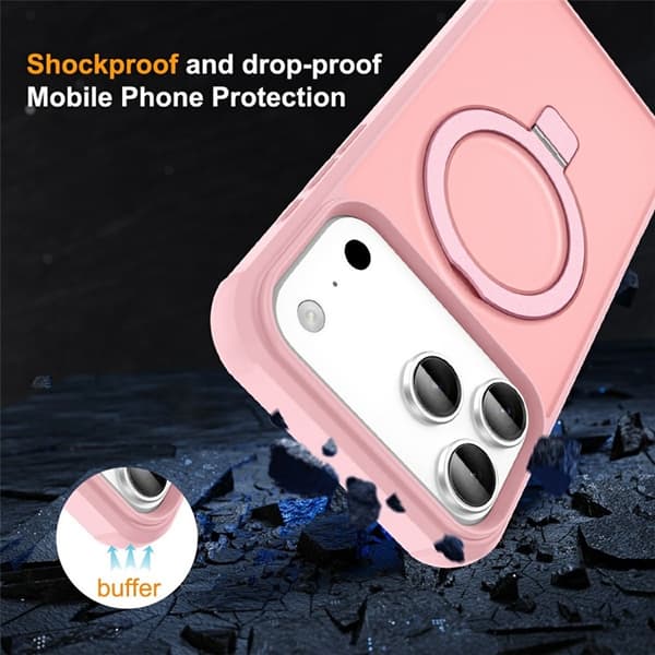 Mobilskal till iPhone 17 Pro MagSafe TPU+PC Kickstand - Rosa Rosa