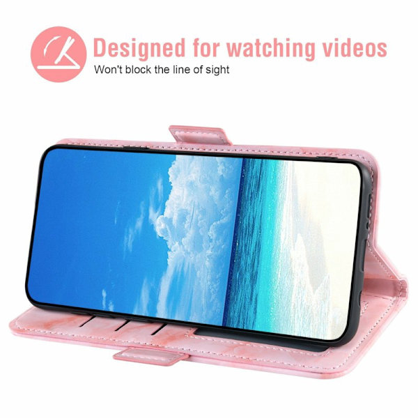 Plånboksfodral för Samsung Galaxy S26 Plus Konstläder Stativ - Rosa