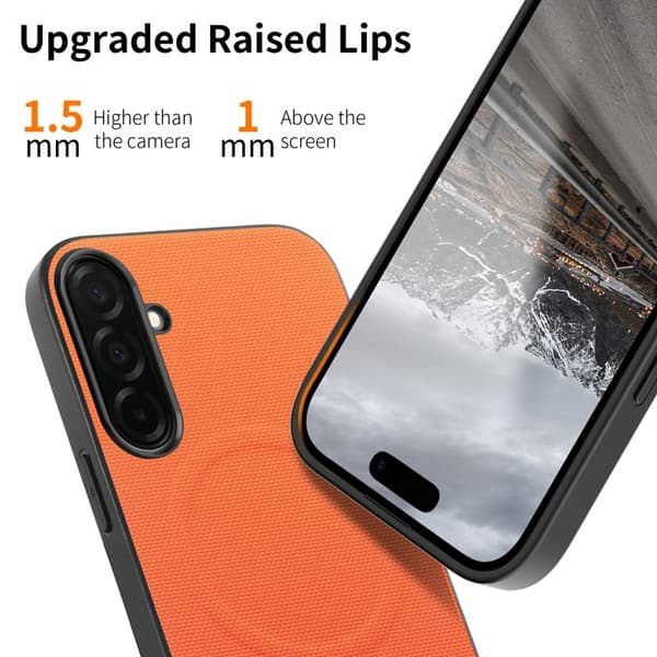 Mobilskal för Samsung Galaxy S26 Plus Magnetiskt Konstläder + TPU - Orange
