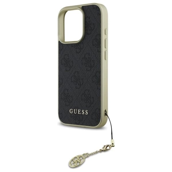 Guess telefontaske til iPhone 16 Pro 4G Charms Collection - Sort Black
