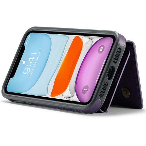 DG.MING M6 Series Mobilskal till iPhone 11 Magnetiskt Plånboksfodral Lila
