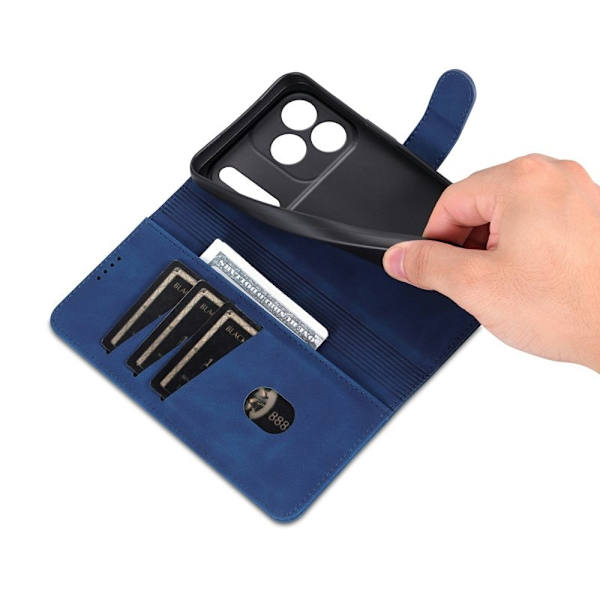AZNS iPhone 17 Pro Plånboksfodral Konstläder - Blå