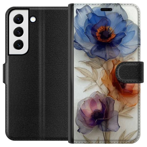 Plånboksfodral till Samsung Galaxy S22 5G med Silkesblommor
