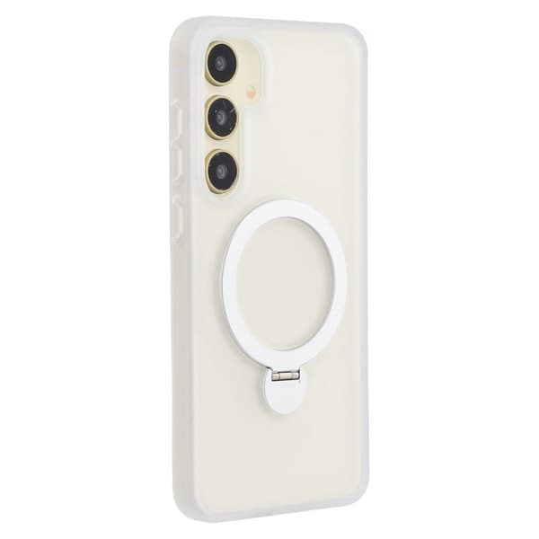 Mobilskal för Samsung Galaxy S26 Plus Magnetiskt Ring Kickstand TPU + PC - Vit