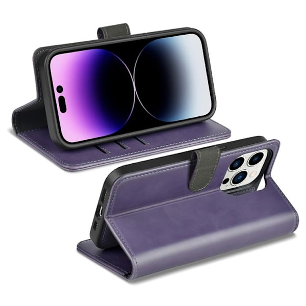 Puloka iPhone 14 Pro Max Plånboksfodral Magsafe 2in1 - Lila