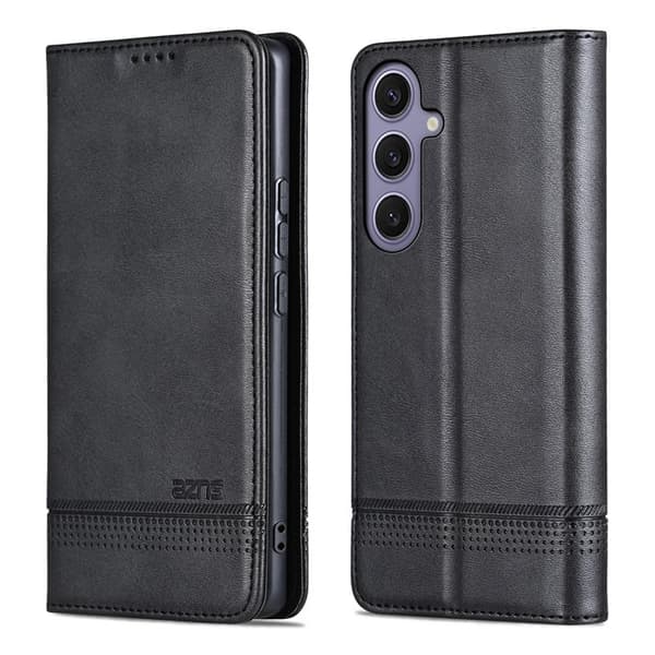 AZNS Samsung Galaxy S25 FE Plånboksfodral Konstläder - Svart