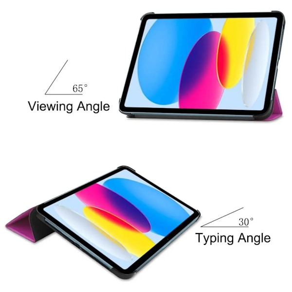iPad 10.9 (2022) Fodral med ett stativ Högkvalitativt - Lila