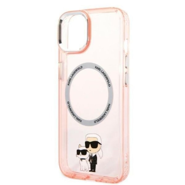 Karl Lagerfeld iPhone 14 Plus Skal Magsafe Iconic Karl & Choupette - Rosa