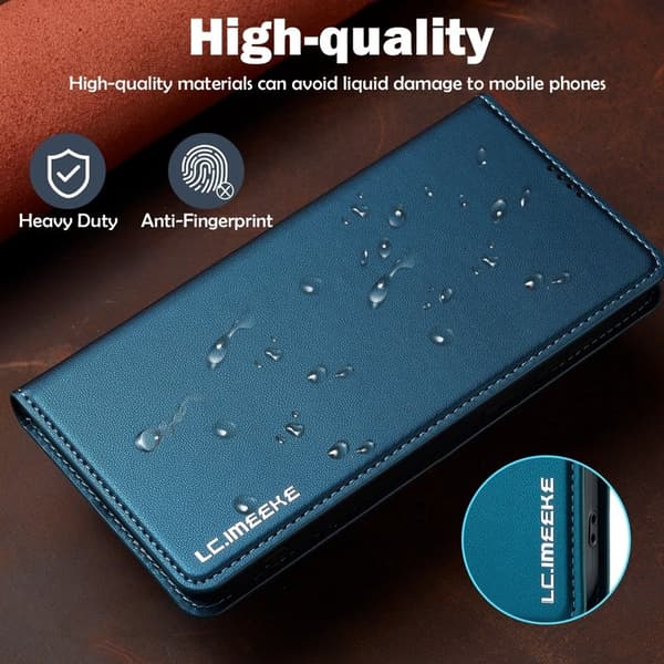 LC.IMEEKE L1 Series Samsung Galaxy A54 5G Plånboksfodral Konstläder - Blå
