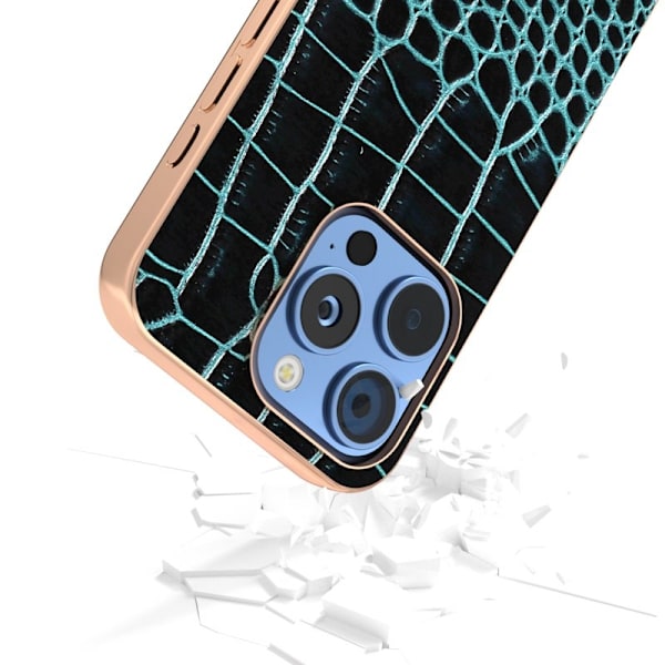 ABEEL Mobilskal till iPhone 16 Pro Max Electroplating Äkta Läder Grön