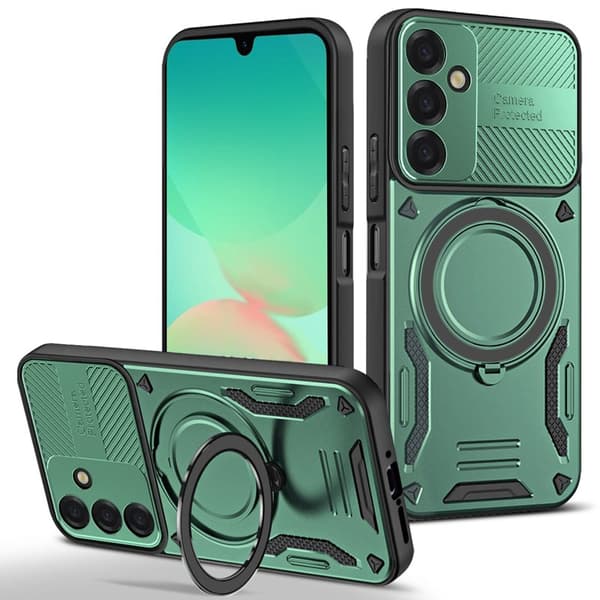 Mobilskal för Samsung Galaxy S26 Plus Magnetiskt Shockproof TPU + PC - Svartgrön