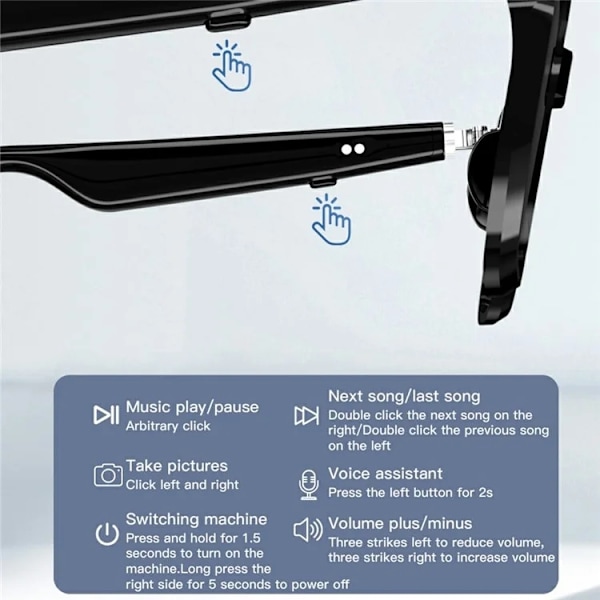 Smart Glasses Bluetooth-kompatibla hörlurar G01-09 - Vit