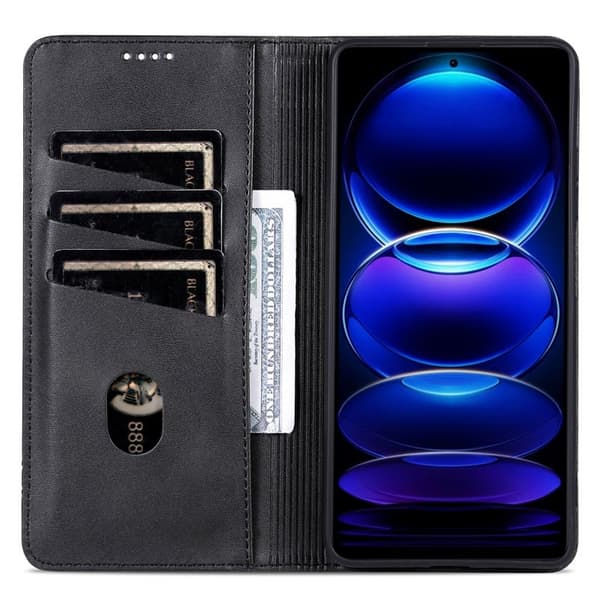 AZNS Samsung Galaxy A06 Plånboksfodral Konstläder - Svart