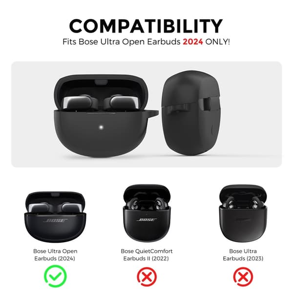 AHASTYLE Bose Ultra Open Earbuds Mobilskal med Karbinhake WG147 Svart