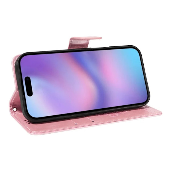 iPhone 17 Konstläder Plånboksfodral Tree Pattern - Roséguld Roséguld