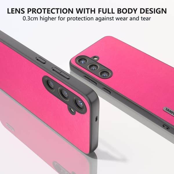 ABEEL Mobilskal till Samsung Galaxy S24 Slim PU Läder Stöttålig - Rosa