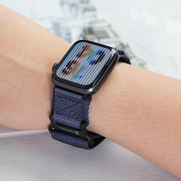Forcell Apple Watch (42/44/45/49mm) Armband Nylon - Blå Blå