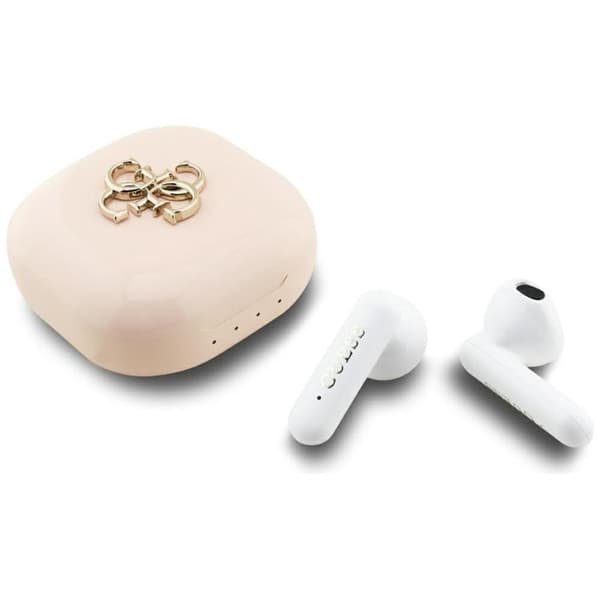 Guess TWS In-Ear Hörlurar Bluetooth 4G Metal Logo - Rosa