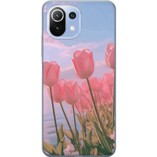 Mobilskal till Xiaomi 11 Lite 5G NE med Rosa Tulpaner