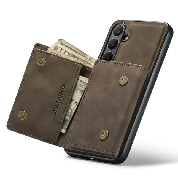 DG.MING M1 Series Mobilskal till Samsung Galaxy S25 FE Kickstand - Brun Kaffe