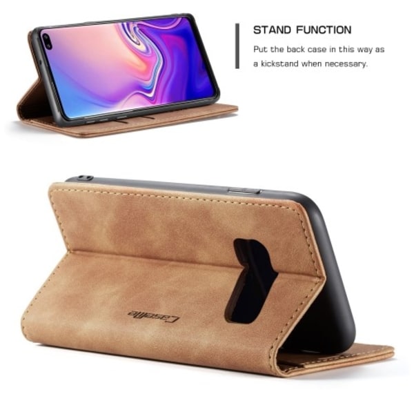 CASEME Plånboksfodral för Samsung Galax S10 Plus - Brun Brun