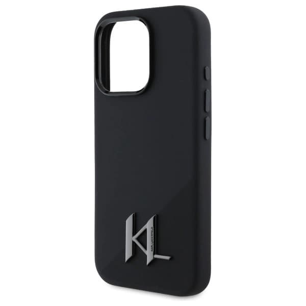 Karl Lagerfeld Mobilskal till iPhone 16 Pro MagSafe Shadow Metal Initial Svart