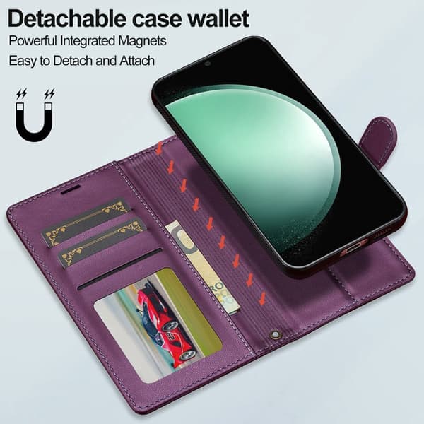 LC.IMEEKE Plånboksfodral för Samsung Galaxy S26 Plus Konstläder Magnetiskt Lila