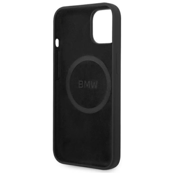 BMW iPhone 14 Plus Cover Magsafe Silikone Signature Logo - Sort