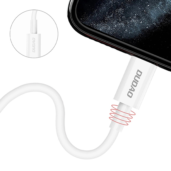Dudao L6X USB-C - Lightning PD 20W 1m Kabel - Vit Vit