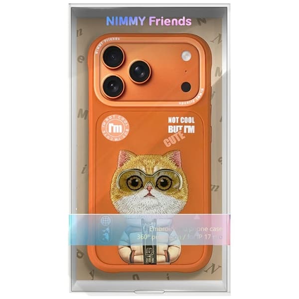 Nimmy Mobilskal till iPhone 17 Pro Max Cool&Cute 2.0 Cat Orange