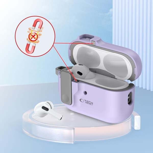 Tech-Protect Apple Airpods Pro 1/2 Skal Slim Hook - Lavender Lila