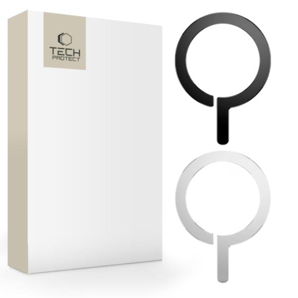 [2-Pack] Tech-Protect Magsafe Ring Magnetisk Universell - Svart/Silver Svart