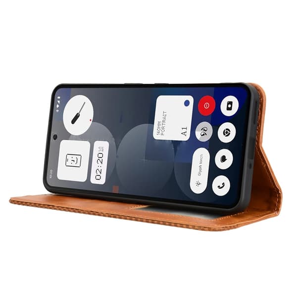 Nothing Phone (3a) Pro Plånboksfodral Retro Kickstand - Brun Brun