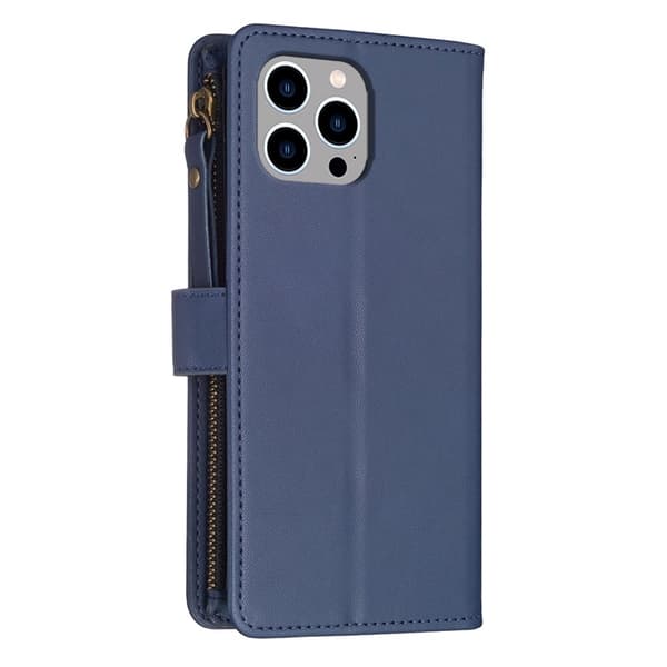 iPhone 15 Pro Max Pungeetui Zipper Flip - Blå Blå
