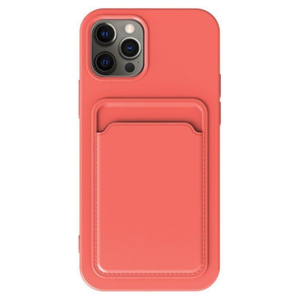 iPhone 15 Pro Max Mobil Cover Kortholder Silikone - Lyserød