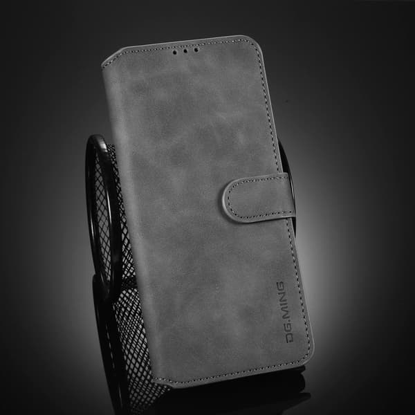 DG.MING Plånboksfodral Konstläder för Samsung Galaxy S21 Ultra - Grå