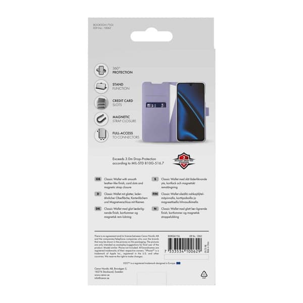 X2O Classic Wallet Plånboksfodral Samsung Galaxy A17 5G Lavender