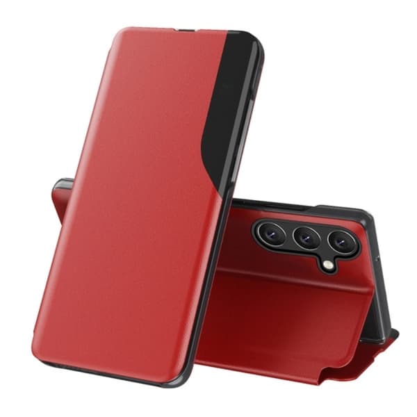 Galaxy A26 Fodral Eco Läder View Elegant Flap - Röd Röd