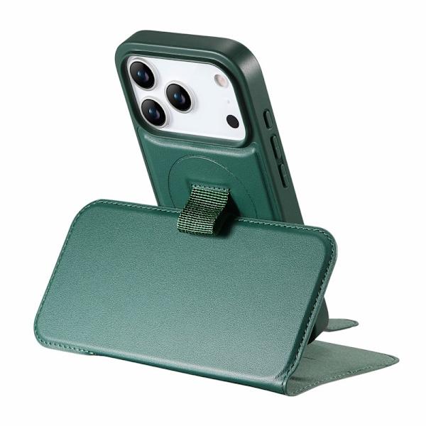 CASENEO iPhone 17 Pro Plånboksfodral RFID Blocking Konstläder - Grön