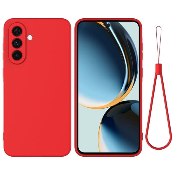 Mobilskal till Samsung Galaxy S26+ Flytande Silikon Med Handrem - Röd
