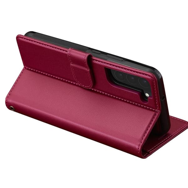 LC.IMEEKE L2 Series Samsung Galaxy S25/S24 Plånboksfodral Konstläder - Röd