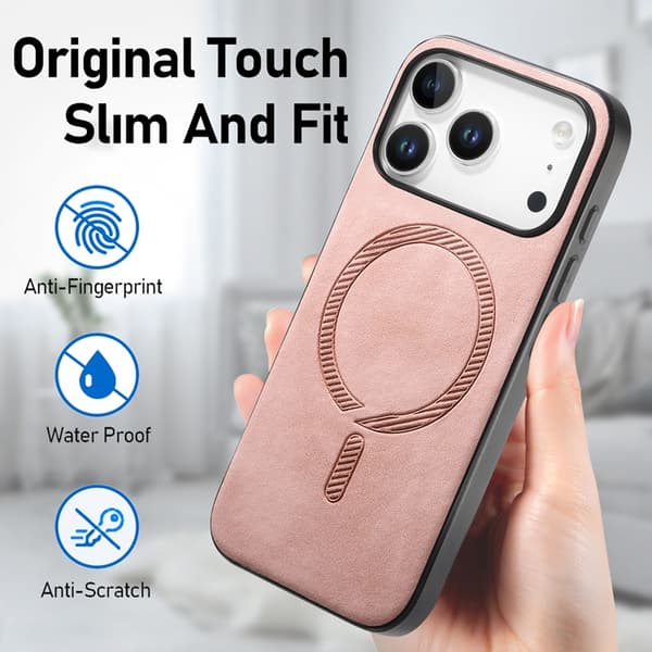Mobilskal till iPhone 17 Pro MagSafe Skin-touch - Rosa Rosa