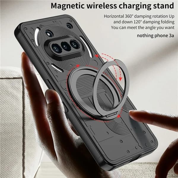 Mobilskal till Nothing Phone (3a) MagSafe Kickstand Shockproof - Grå