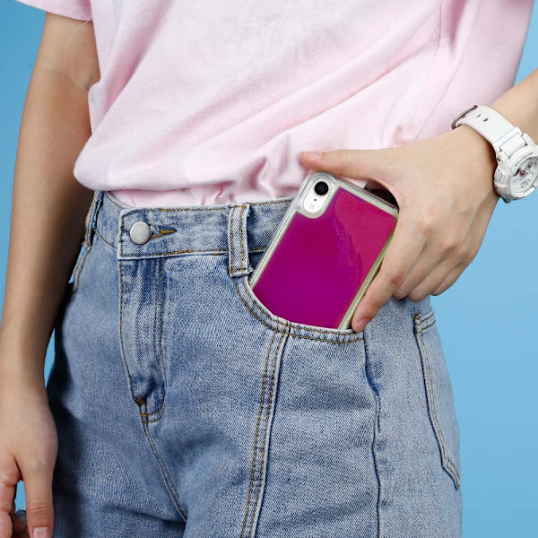 Liquid Neon Sand cover til iPhone XR - Violet Lila
