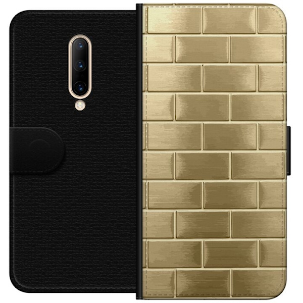 Plånboksfodral till OnePlus 7 Pro med Gyllene Murstenar